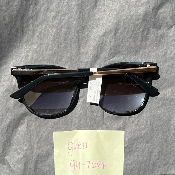Guess Black and Gold Square Sunglasses - GU7684-01B